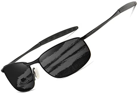 kimorn Polarisierte Sonnenbrille Herren Retro Rechteckig Rahmen Klassisch Unisex Gläser K0535
