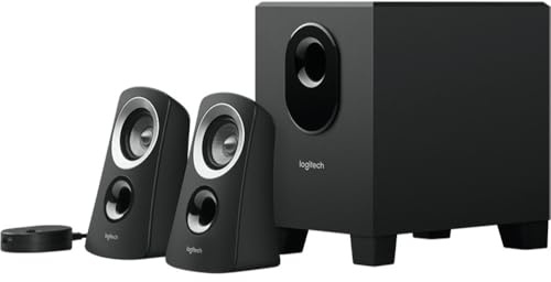 Logitech Z313 2.1 Lautsprecher-System Mit Subwoofer, 50 Watt Spitzenleistung, 3.5 Mm Eingang, Kopfhörerbuchse, Bedienelemente Am Steuergerät, EU Stecker, PC/TV/Tablet/Handy - Schwarz