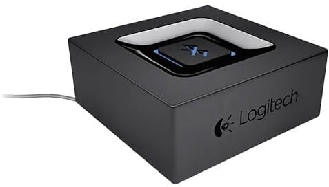 Logitech Kabelloser Bluetooth Audio-Empfänger, Multipoint Bluetooth, 3.5 mm & Cinch-Eingang, Pairing-Taste, 15 m Reichweite, EU Stecker, PC/Mac/Tablet/Handy/AV-Receiver/Stereoanlage - Schwarz