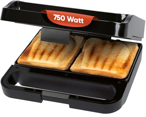 ProfiCook® Sandwichmaker | muschelförmige Sandwiches mit extra viel Füllung | antihaftbeschichtet | XXL-Toastscheiben | 750 Watt Toaster Sandwichtoaster | Backampel | Sandwich Maker | PC ST 1297