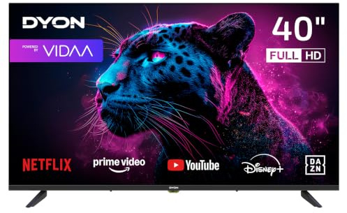 DYON Movie Smart 40 VX-2 40 Zoll Full HD Smart Fernseher | VIDAA OS, Prime Video, Netflix, YouTube, DAZN, waipu.tv, Triple Tuner DVB-C/S2/T2, WLAN, Hotelmodus, für Schlafzimmer