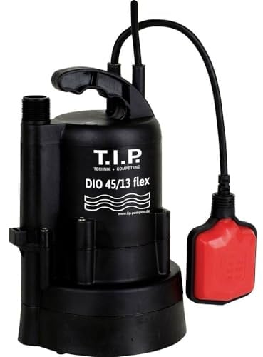 T.I.P. Tauchpumpe - Regenfasspumpe (2.700 l/h Fördermenge, mit Durchflussmengenregler, 13 m Förderhöhe, 1,3 bar Druck, Befestigungsklammer, Teleskoprohr mit 3 Steigrohrlemente) DIO 45/13 flex, 30263