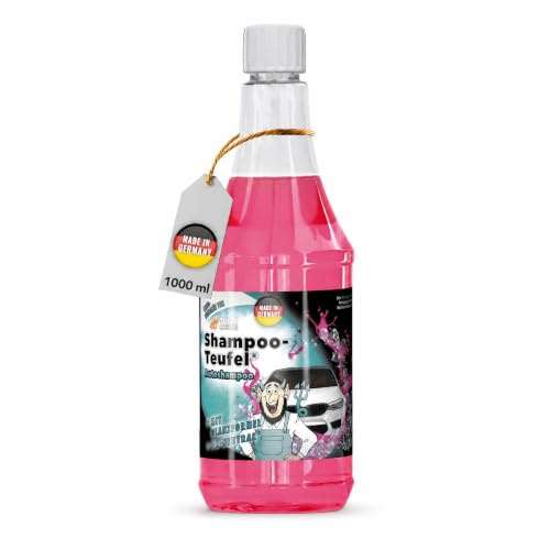 TUGA Chemie Shampoo-Teufel Autoshampoo Konzentrat, pH-neutral, 1 L | Hochwirksames Autowaschmittel mit für schonende Handwäsche, mild zu Versiegelungen – Made in Germany