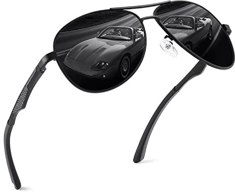 GQUEEN Pilotenbrille Herren Polarisiert Piloten Sonnenbrille UV400 Pilot Flieger Damen,MOS1