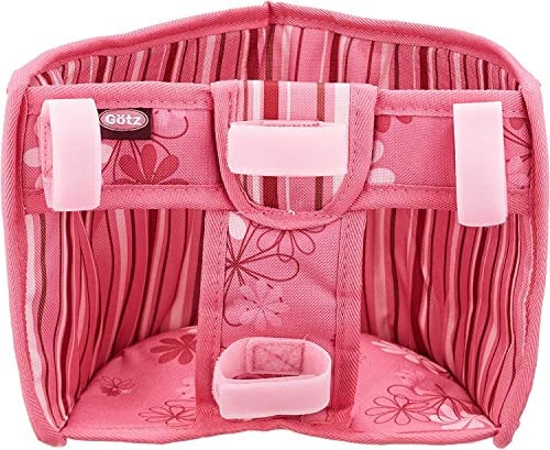 Götz 3401927 Fahrradsitz Rollersitz Blümchen für Puppen 27-50 cm | Zubehör für Babypuppen Gr. S/M/L 30-48 cm, Stehpuppen Gr. XS/XM/XL 27-50 cm, Klettverschluss, für Kinder ab 3 Jahren