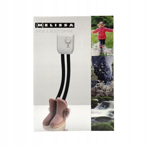 Melissa 16540009 Schuhtrockner elektrisch, Schuhwärmer für Stiefel, Gummistiefel und Handschuhe, Trockner für Wanderschuhe oder auch Skischuhe, Heizung mit Gebläse und Zeitschaltuhr für 1 Paar Schuhe