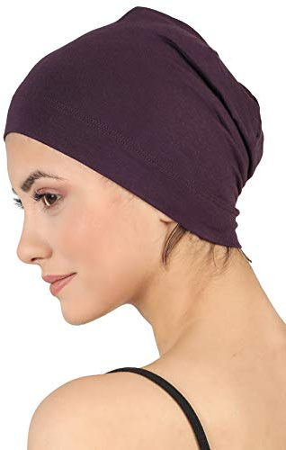 Deresina Bambus Chemo-Kopfbedeckung für Frauen & Männer – Ultra-weiche, atmungsaktive Schlafmütze bei Alopezie & Haarausfall, leichte Beanie für Tag & Nacht (Maulbeere - Einheitsgröße)