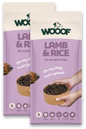 WOOOF Lamm & Reis 36kg kaltgepresstes, getreidefreies und hypoallergenes Hundefutter | Trockenfutter, leicht verdaulich, ohne Weizengluten