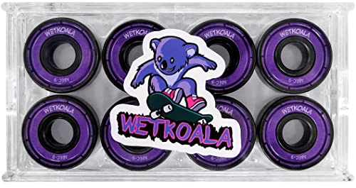 WETKOALA ABEC 9 Premium Kugellager (8 Stück) für Skateboards, Inliner, Longboard, Waveboard, Roller etc. | 608 ZZ Einheitsgröße | Reibungsfreie und Langlebige Skate Lager durch Metallabdeckung