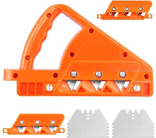 QWORK® Kantenhobel für Gipskarton mit 45° und 60°, Gipskarton Kantenschneider inklusive 10 Ersatzklingen