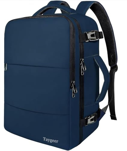 Taygeer Reise Rucksack, Handgepäck Rucksack 40x30x20 Laptop Reiserucksack | Reiserucksack 15.6 Zoll, Leichtgewicht Flugzeug Rucksack kompatibel, Wizzair, Vueling, Eurowings, Business Reise, Dunkelblau
