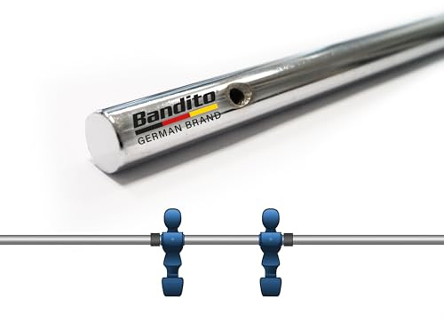 Bandito Kickerstange 16 mm Vollstahl, verchromt – Ersatzstange für alle gängigen Tischkicker mit geschraubten Spielfiguren, kompatibel mit 16 mm Lagern, Soccer Stange für Profi