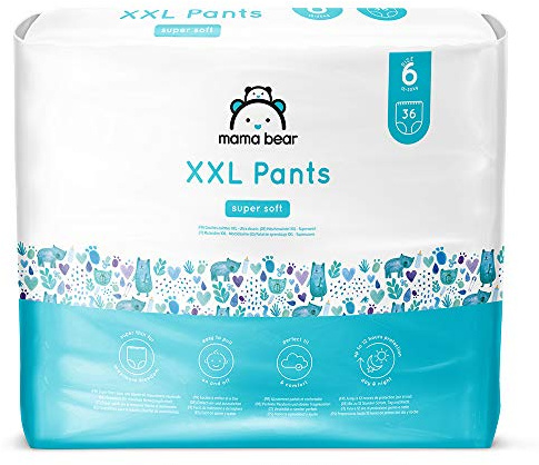 Amazon-Marke: Mama Bear Höschenwindeln XXL Größe 6 (18-30kg), 72 Stück (2 Packungen mit 36)