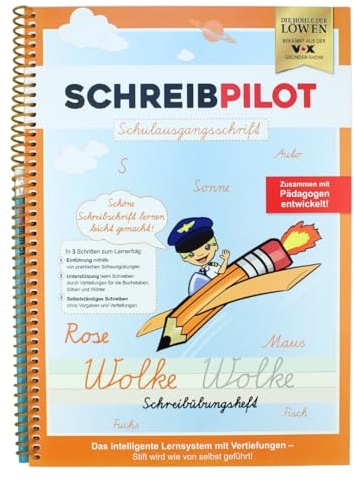 Schreibpilot Schreiblernheft für ABC-Schützen mit vorgeprägten Buchstaben & meistgelehrter Schreibschrift – Lernen der Schreibschrift in Schulausgangsschrift, entwickelt von Lehrern und Professoren