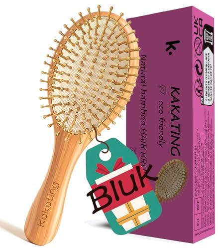 Kakating 2 Stück Pack Bambus-haarbürste holz für Haarwachstum brush | Holzhaarbürste | Naturhaa holzbürste haare zum Entwirren & Massieren der Kopfhaut