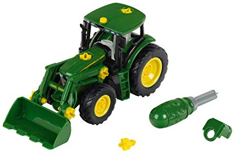 Theo Klein 3903 John Deere Traktor | Mit Frontlader und Gegengewicht | Demontierbare Einzelteile | Maße: 24,5 cm x 9,5 cm x 12 cm | Spielzeug für Kinder ab 3 Jahren