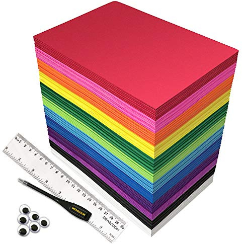 84 Bögen Moosgummi Platten, MEARCOOH Schaumstoff-Platten in 12 verschiedenen Farben, A5 21.5 x 14cm Foam Paper, Schaumstoff Platten für DIY Bastelarbeiten