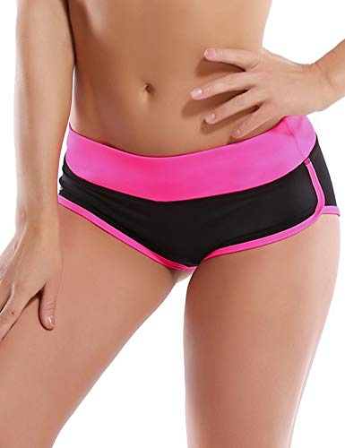BUBBLELIME XS-XXL Damen-Yoga-Shorts, Workout, Bauchkontrolle, Laufen, sexy Booty-Shorts, Fitness, Active UPF30+, Bwhb030 Pink_Black, X-Klein