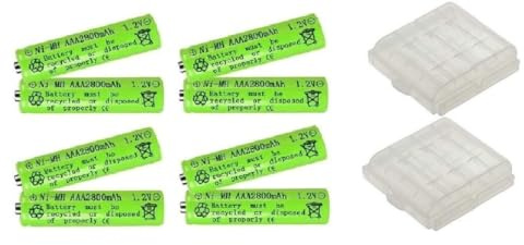 8X AAA Akku 2800mAh NI-mh Wiederaufladbar Rechargeable Akkus Batterien 1,2 V + 2 Akkuboxen gratis
