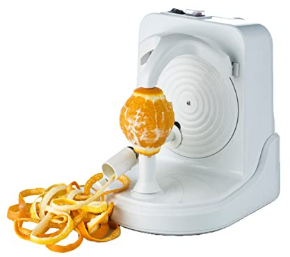 Pelamatic - Elektrischer Obst- und Gemüseschäler | Anpassungsfähiger Arm für Kartoffeln, Orangen, Tomaten | Langlebiger ABS-Kunststoff & Edelstahl | Kartoffelschäler elektrisch, Orange