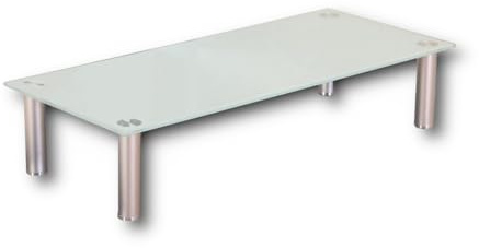Euro Tische TV-Board TV-Rack Glas in 3 verschiedenen Größen & Farben - perfekt geeignet als Fernsehtisch oder Bildschirmständer, Weiß-Glas - 80cm
