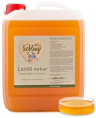 Scheidler Holzliebling Leinöl Holzschutz 5L 100% natürlicher Holzschutz, harzfrei – Holzlasur für innen & außen – Holzöl, Holzschutz, Holzversiegelung