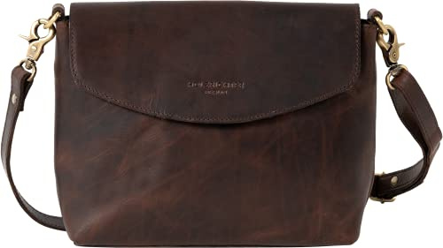 HOLZRICHTER Berlin Umhängetasche No 1-2 (M) marone - Kleine Handtasche für Damen handgefertigt aus Premium-Leder