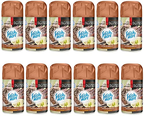 Fresh & More Lufterfrischer Nachfüller (12er Pack) 250ml, Kakao&Vanille
