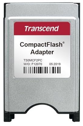 Transcend PCMCIA CompactFlash Kartenadapter – CF auf PC Card Adapter, PCMCIA Type II, Plug & Play - TS0MCF2PC