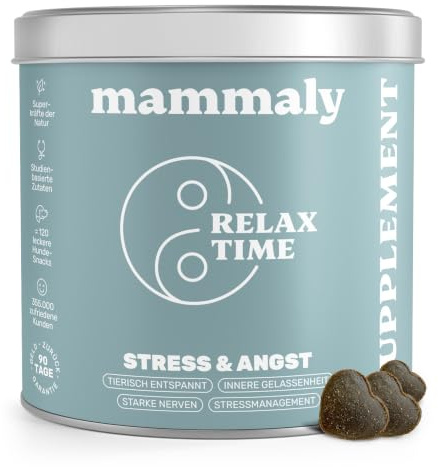 mammaly Relax Time® Entspannung für Hunde mit Baldrian (120 Snacks) | Reicht ≈60 Tage - für Beruhigung & Anti-Stress - mit Bierhefe, Probiotika - DLG zertifiziert - mit Tierärzten entwickelt