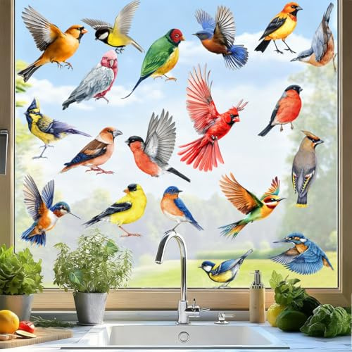 YIHELU Fensteraufkleber Vogelschutz, Fenstersticker Vogelaufkleber, Statisch Haftende Vogelschutz Aufkleber Fenster, Fensterbilder Selbstklebend für Fenster (Vogelschutz)