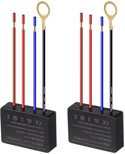 OSALADI 2 Stück Tischlampen-Touch-Schalter Dimmer 3-Wege-Touch-Lampenschalter Tischlampenschalter Dimmbarer Schalter Dimmer Lichtschalter Elektrische Lichtschalter