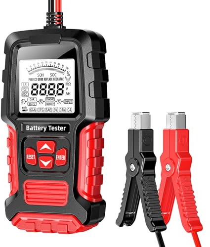 Autobatterie Tester 100-2000 CCA 12V und 24V Autobatterietester Batterietester Auto 3Ah-200Ah Digitaler Analysator, Kfz-Lichtmaschine für Auto Motorräder PKW-LKW ATV SUV Boot