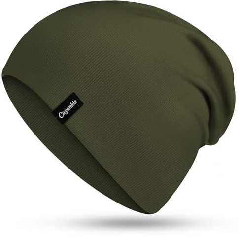 Cuyankin Mütze Damen Herren, Slouch Beanie Mütze aus Baumwolle, Leicht & Atmungsaktiv Dünne Mütze, Weich Doppellagig Longbeanie Perfekt für alle Jahreszeiten