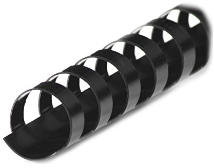 Plastikbinderücken 21 Ringe 28mm schwarz, 50 Stück