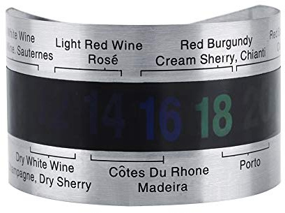 Weinthermometer Flasche, Weintemperatur, Weintemperatur Armband, Edelstahl-Weinthermometer mit LCD-Display, Flaschenthermometer Bierthermometer Rotweinthermometer Armband-Temperatursensor