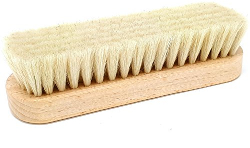 DELARA Ziegenhaar-Bürste, Polierbürste aus weißem, weichen, dichten Ziegenhaar für besonders schonendes Polieren und perfekten Hochglanz - Made in Germany