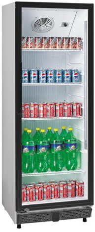 A&S Polarny Getränkekühlschrank 360 L weiß mit Glastür | Flaschenkühlschrank Bierkühlschrank Lagerkühlschrank abschließbar LED Beleuchtung 0–10°C 5 verstellbare Einlegeroste für Garage Gastronomie