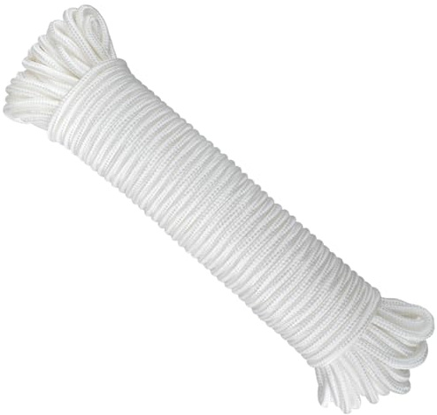 KINGLAKE 6mm Paracord Seil Weiß,30M Dicke Nylon-Seil, Sonnensegel,PP seil 6mm,Schlauchboot Seil,Wäscheleine, Markisenseil, Für Gartenbündelung, Handgefertigte Projekte, Kampierenden im Freien