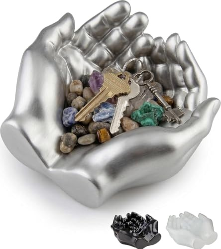 Tapeera Handgeformter Sukkulenten-Übertopf – Kristallhalter – Luftpflanzenhalter – Hand-Pflanzgefäß – Skulptur Dekor – Schlüsselschale, Ringschale, Schmuckschale, Süßigkeitenschale – Kerzenhalter