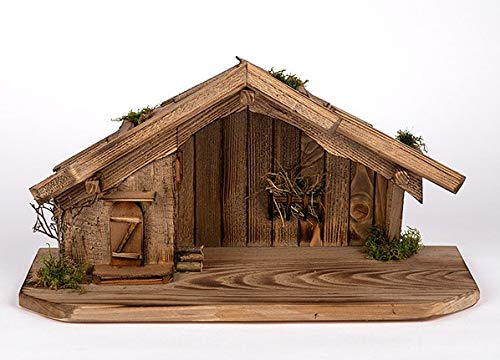Holz und Gartentrends Weihnachtskrippe Krippe Krippenstall Weihnachten Weihnachtskrippen Tischkrippen Krippenfiguren (Weihnachtskrippe W08)