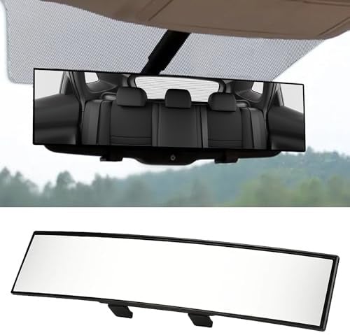Flaconi Rückspiegel Auto,12 Inch Autospiegel Große Vision Weitwinkel Flachspiegel,Universeller Auto Innenspiegel Ersatz,Geeignet für die Meisten Autos,Lastwagen,SUVs,Wohnmobile und Nutzfahrzeuge