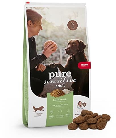 mera Pure Sensitive Insect Protein Hundefutter Trockenfutter, mit Insektenprotein für Sensible Hunde, leicht verdaulich & nachhaltige Proteinquelle, getreidefrei (12,5kg)