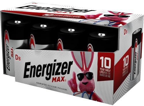 Energizer Max D Batterien, Premium-Alkaline-D-Zellen-Batterien (8 Batterien)