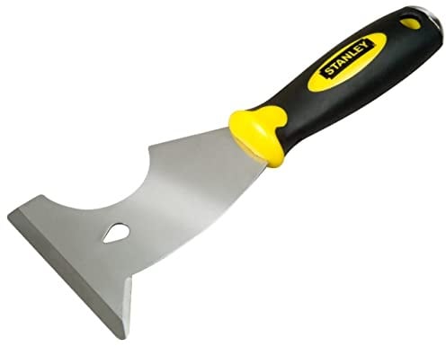STANLEY Multifunktionsspachtel Spachtel für Werkstatt(22,4 cm Länge, 76 mm Klingenbreite, Spitzklinge, Bi-Material Handgriff) 0-28-206