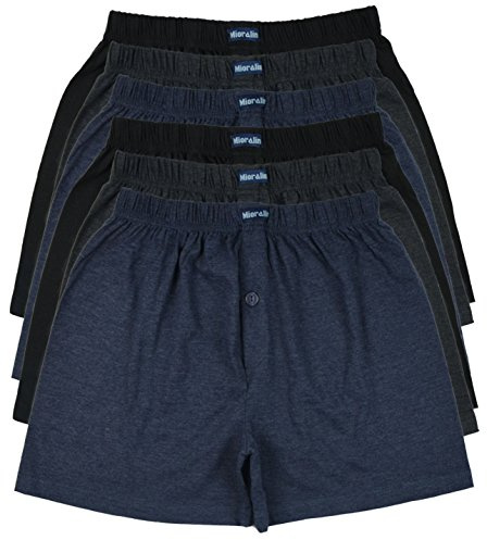 MioRalini TOPANGEBOT 12 oder 6 Boxershorts farbig weich & locker in neutralen klassischen Unifarben mit & ohne Druck Herren Unterhosen