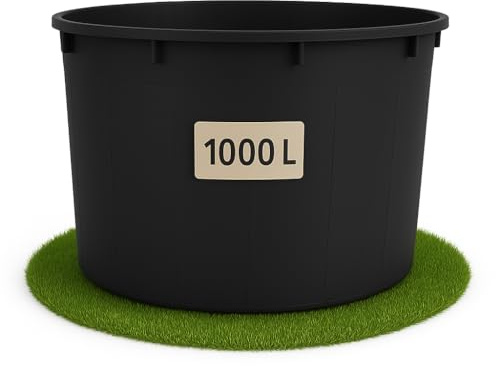Ondis24 Regentonne 1000 Liter, Regenfass XXXL, Regenwassertank aus schwarzem Kunststoff, Wasserfass, Robust & UV-Beständig, Wasserspeicher Fass aus LDPE