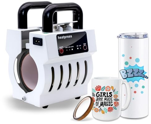 CAPTOK Mini Tassenpresse Maschine Mug Presse Heater Bedrucken Sublimationspresse 10 bis 15 Unzen (Weiß)