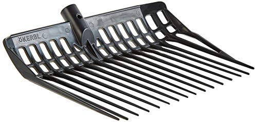 Kerbl Dunggabel EcoFork, Mistgabel, schwarz, robuster Kunststoff, 38x30cm, 16 Zinken, Landwirte, Pferdehalter