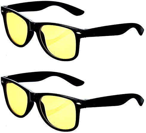 2x Nachtsichtbrille Kontrastbrille Nachtfahrbrille Nachtbrille Retro